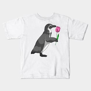 Penguin with Tulip Kids T-Shirt